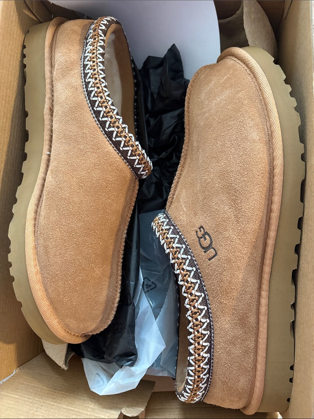 Brand new UGG Men’s Chestnut Tan Suede Slip-On Moccasin